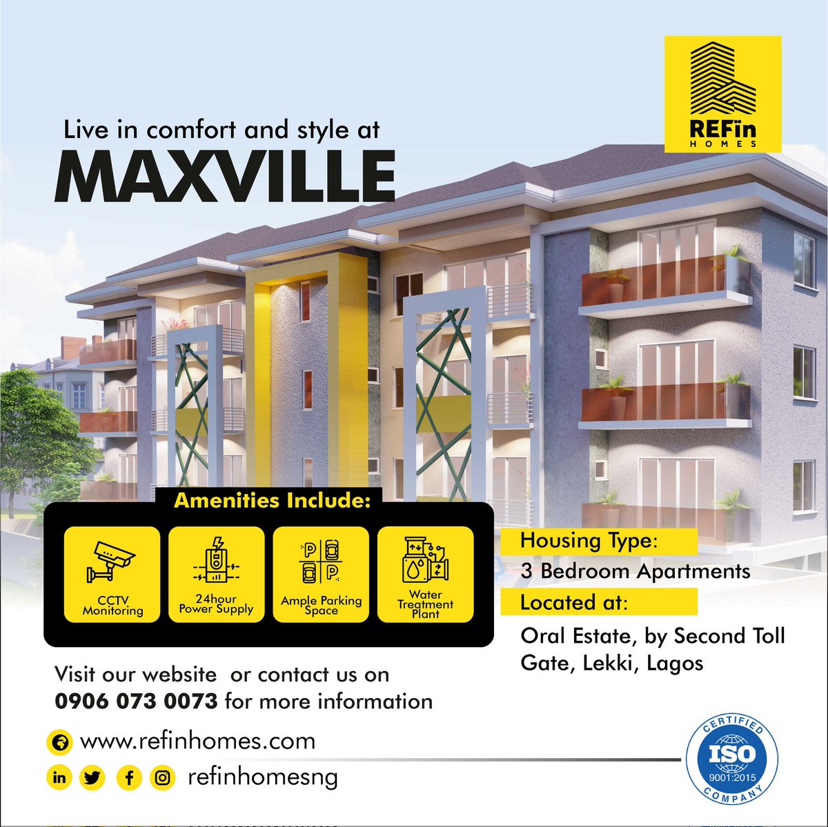 Live in Comfort and Style at MAXVILLE

Visit our website or contact us on 09060730073 for more information

#RealEstate #realestateinlagos #realestateinnigeria #realestatetips #realestateinvestment #realestatemarketing #communitybuilders #lekkihomes #affordablehousing #quality