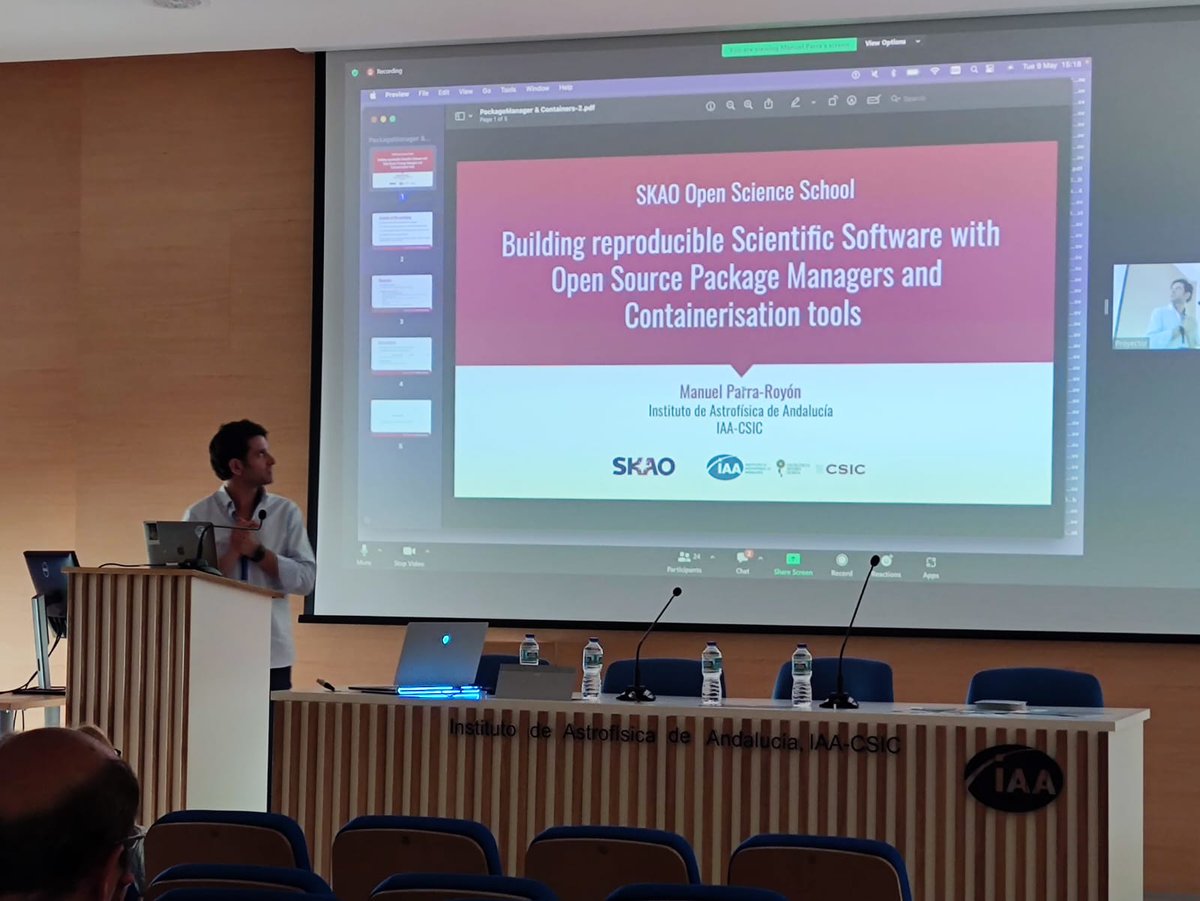 manugrapevine's tweet image. Here is my #workshop on #OpenSource Package Managers and #Containerisation Tools for the #SKAO #OpenScience School @iaa_csic @SKAO

Material, code and environments: github.com/spsrc/SKA-Open…

Enjoy it !🍸

Next session: Reproducibility with #BinderHub !