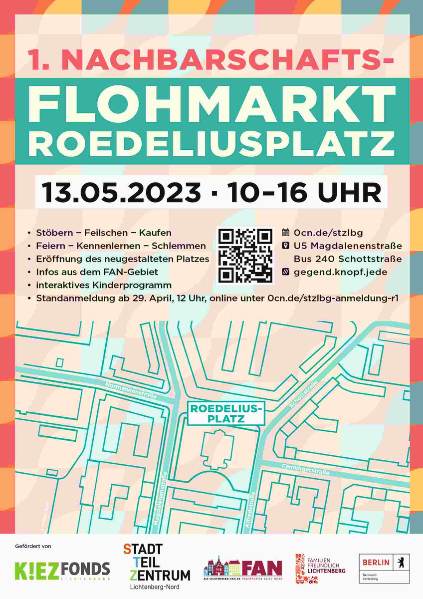 Einweihung des Roedeliusplatz mit dem 1. Nachbarschaftsflohmarkt. Wir sehen uns, dass Wetter wird hervorragend. ☀️☀️#Lichtenberg #Flohmarkt #TagderStädtebauförderung #Berlin