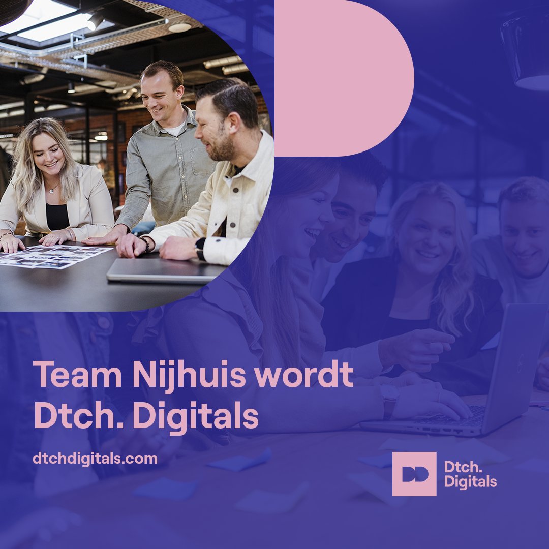 DtchDigitals's tweet photo. Dit jaar is het tijd voor verandering. Niet alleen de naam, maar de volledige identiteit van ons bureau wordt aangepakt. We gaan verder onder de nieuwe naam Dtch. Digitals. Nieuwsgierig? https://t.co/hvwL70Jtxw #dtchdigitals #rebrand #nieuwenaam #naamswijziging https://t.co/IFfEfw4sWr