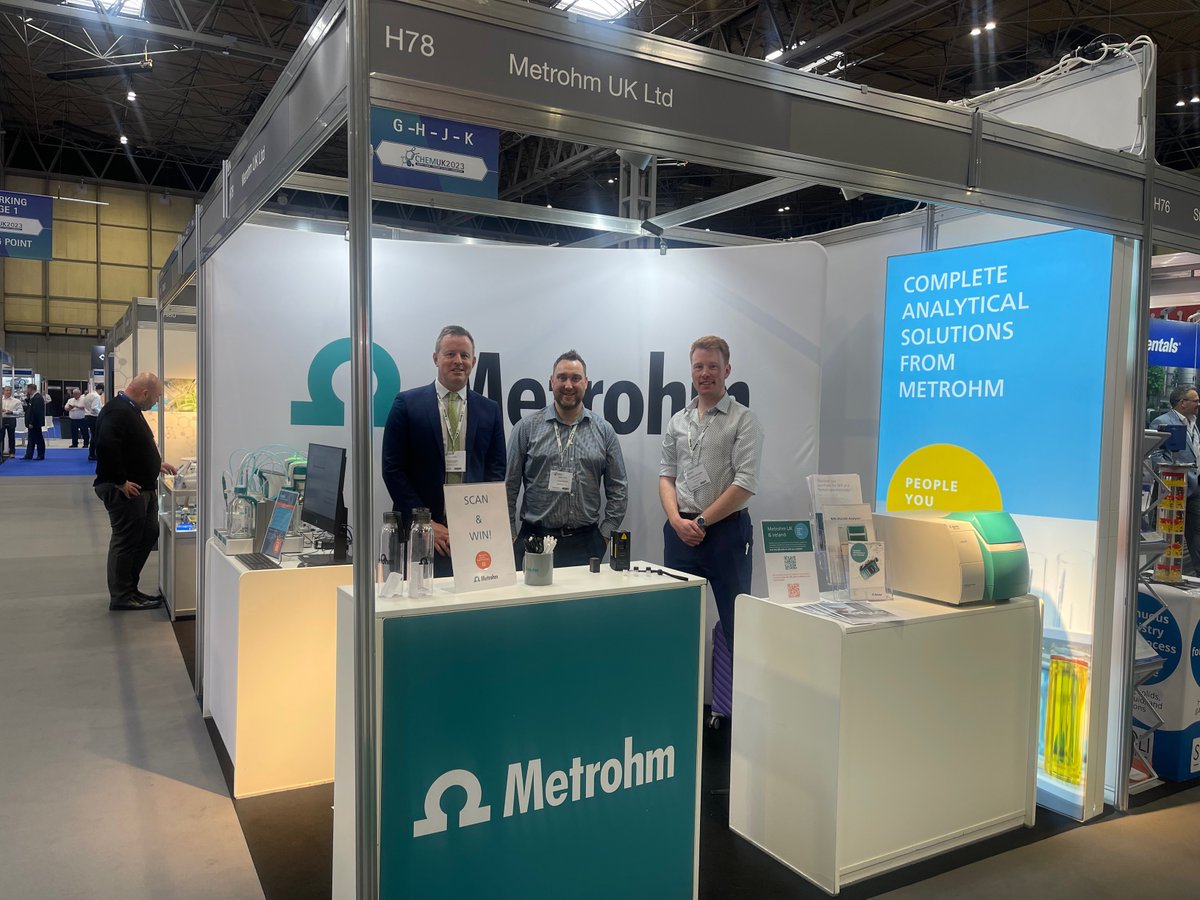 Metrohm_UK_IRE's tweet photo. We're all set up and ready to meet you at Chem UK! You can find our team on stand H78 - if you're attending the exhibition pop by and say hello!
#chemuk #chemuk2023 #metrohm #titration #karlfischer #spectroscopy #raman #chemicalanalysis #chemicalindustry #nir #processanalysis https://t.co/OFpJSjc7bo