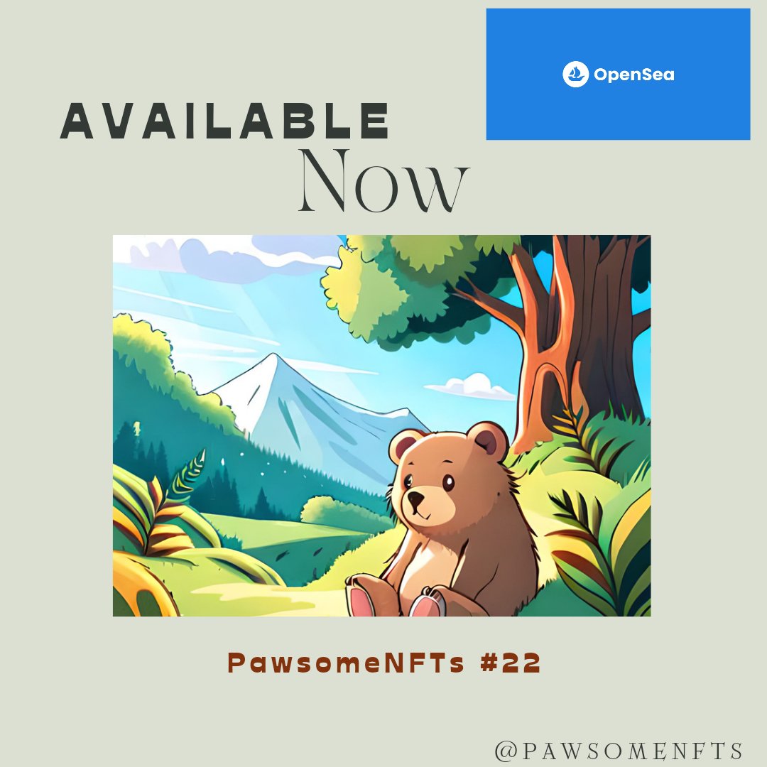 pawsomenfts's tweet photo. 🚨 Attention Buyers 🚨

Till today 25 PawsomeNFTs have been listed for sale and waiting for you to adopt and complete your collection

Floor price: 0.002 #eth
Listed: #25pieces/#11sold

#grab Now and show your support:
 👇
https://t.co/6WDgBTgBXV
@Salimar8686 @michell27061501 https://t.co/D2O7mry2cs