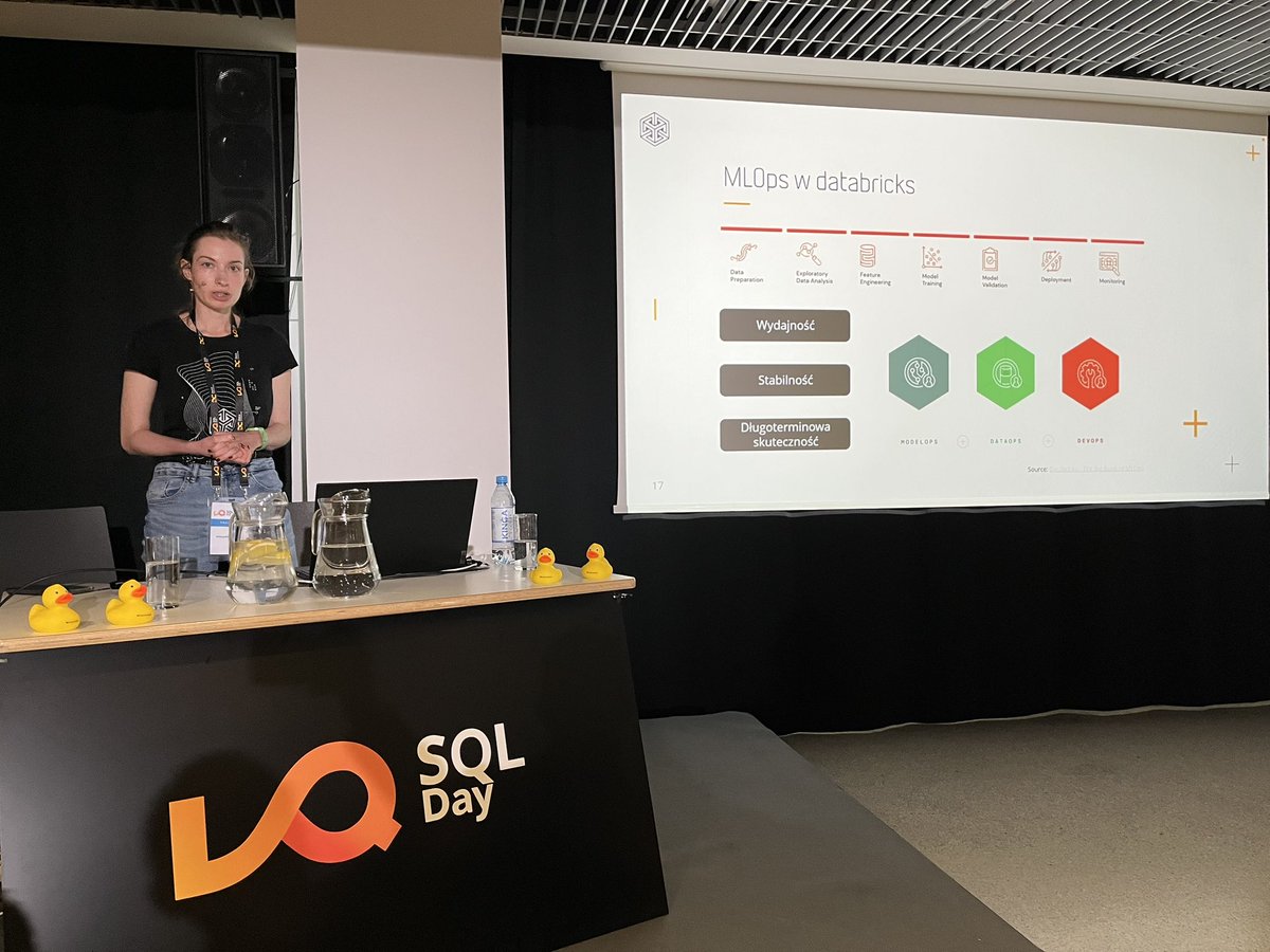 NowinskiK's tweet image. Ola from #FPDataSolutions is talking about MLOps in Databricks and explaining required steps. #sqlday
