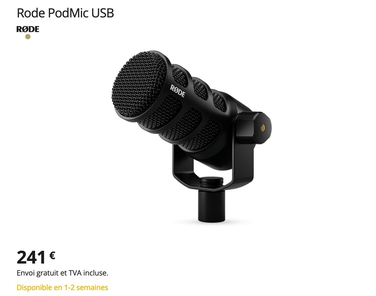 GiacoAV's tweet photo. Nouvelles infos liées aux #GiacoActus de la semaine dernière !
Le @rodemics #PodMicUSB est disponible à la précommande sur @thomannfrance et sera vendu en Europe à un prix de 241€ environ (et non 217€ comme calculé lors du direct)
➡️ https://t.co/M7kVATW6Tq https://t.co/WFQZcFrxK3