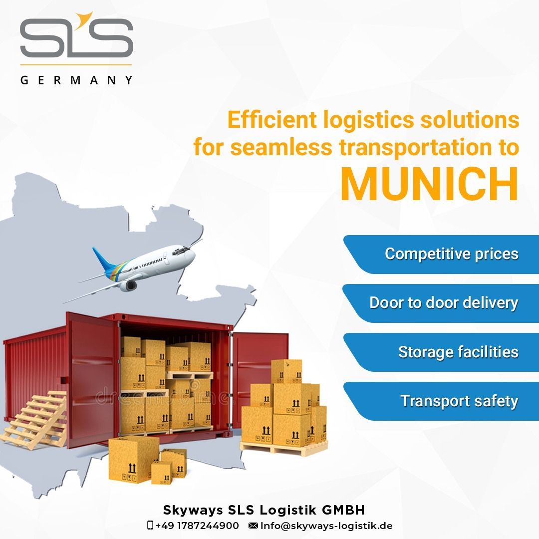 Seamlessly transport your goods to Munich with our efficient logistics service. 

#movingWithYou #skywaysgermany #slsgermany #logisticsservices #germanylogistics #logisticsindustry #transportgoods #seafreight #airfreight #oceanfreight #bulkshipment