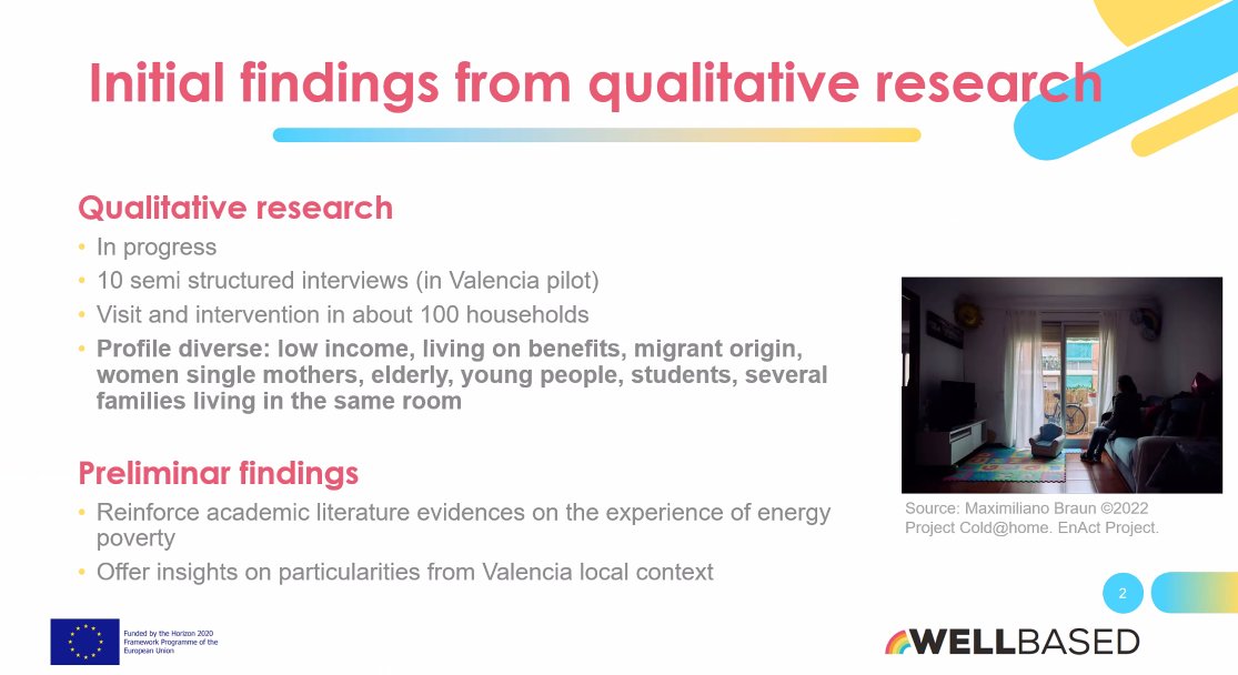 ASIDEES_ORG's tweet photo. Initial findings from qualitative research @wellbasedEU project (Valencia pilot):
People are facing poor hosing conditions; precarious employment; lack of information about existing aids; digital divide; tenancy regime rental apartments.
#energypoverty https://t.co/D0H0k68kxO