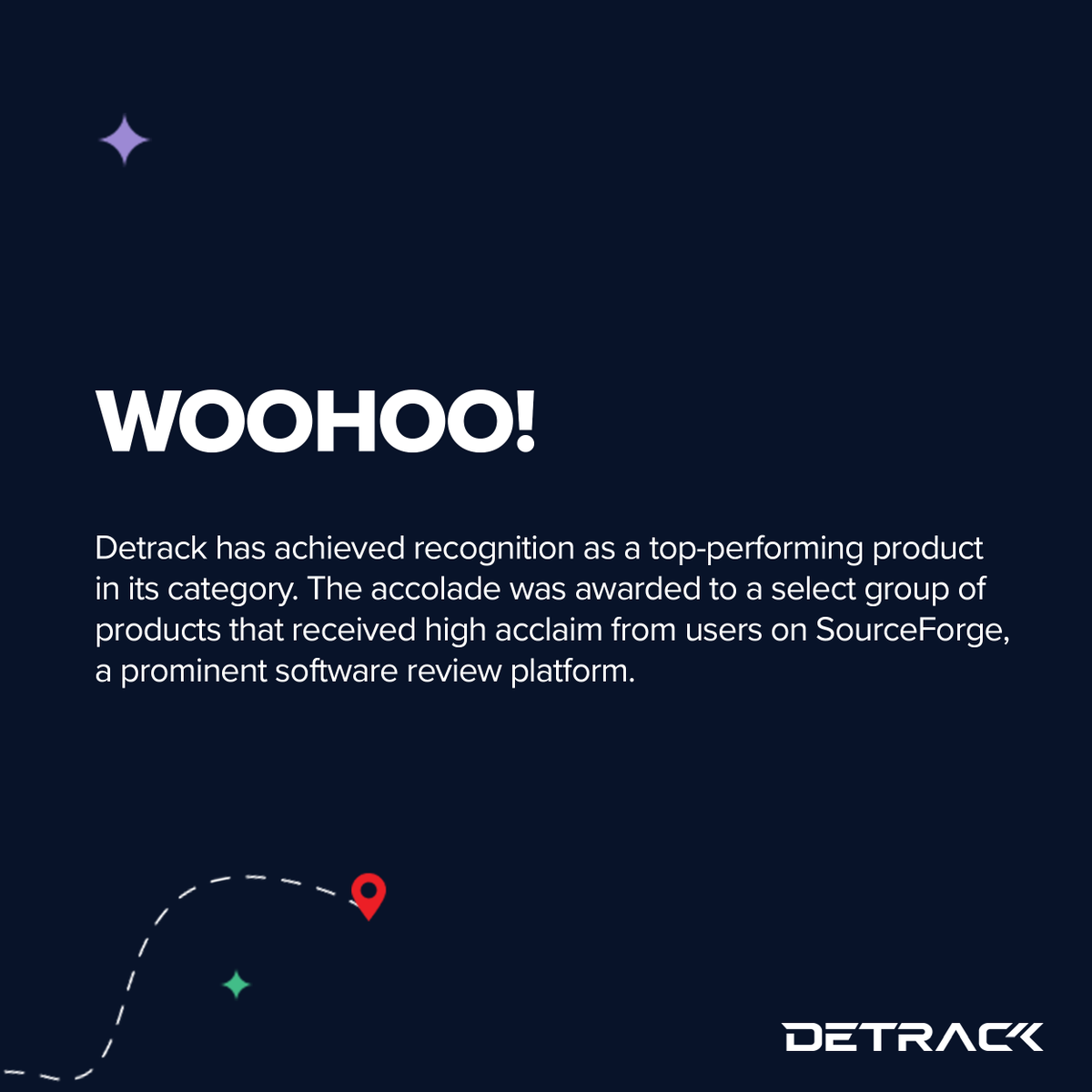 detrack's tweet photo. We’re thrilled to announce that Detrack has been recognised as a top performer in its category by SourceForge! #Detrack #SourceForge #TopPerformer https://t.co/83gwyfODT3