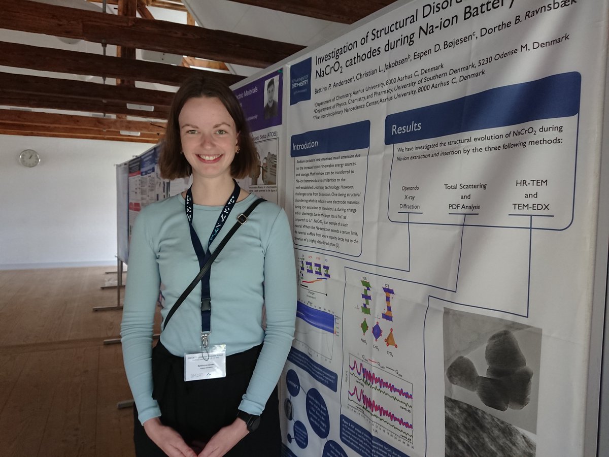 DanScatt (@danscatt_dk) on Twitter photo The shortage of Li makes it necessary to find new ways for rechargeable batteries. Bettina Pilgaard Andersen, PhD student at <a href="/Chemistry_AU/">Department of Chemistry - Aarhus University</a>, is investigating the effects of using Na- instead of Li-ions. She presented her research at DanScatt’s Summer School 2022 The shortage of Li makes it necessary to find new ways for rechargeable batteries. Bettina Pilgaard Andersen, PhD student at <a href="/Chemistry_AU/">Department of Chemistry - Aarhus University</a>, is investigating the effects of using Na- instead of Li-ions. She presented her research at DanScatt’s Summer School 2022
