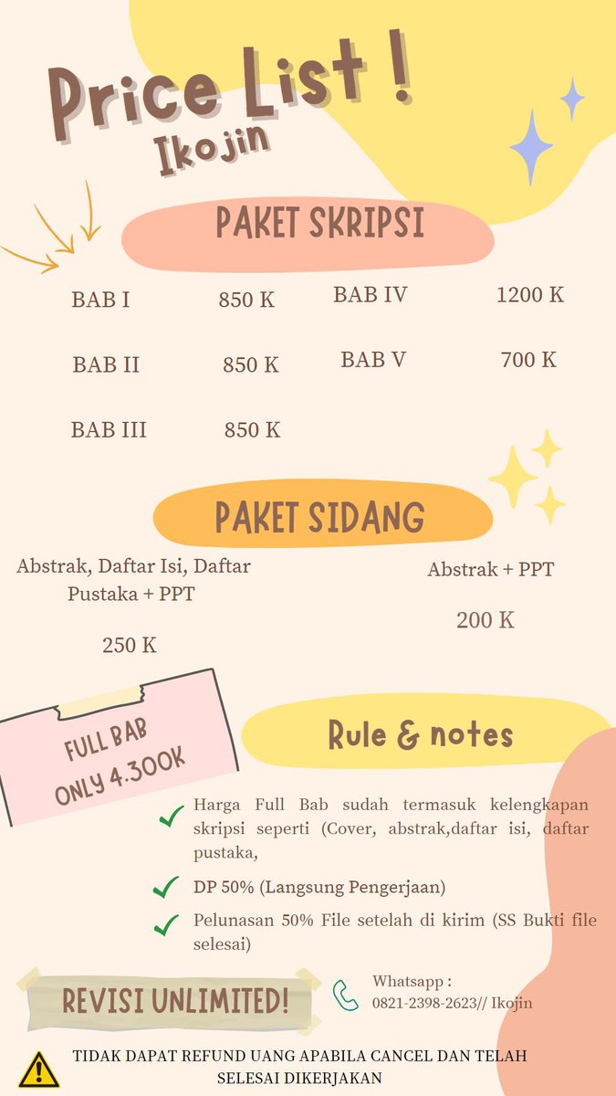 pinaapel's tweet photo. Haiiiiiooo!!!!!
akuu buka jasaa untuk paket skripsiii nihh,bolehh dm kalo tertarikkkk yaaa 😂☺️☺️☺️ https://t.co/F7NDM9qaof