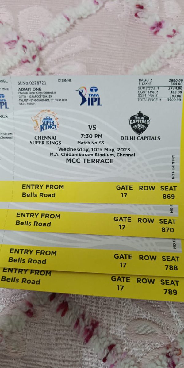 foodlab121's tweet photo. Tickets available Upper and Lower 

Terrace also available 

DM to grab yours soon 

#IPL2023 #cskvsdc #cskvsdctickets https://t.co/SQGJVCsYNj
