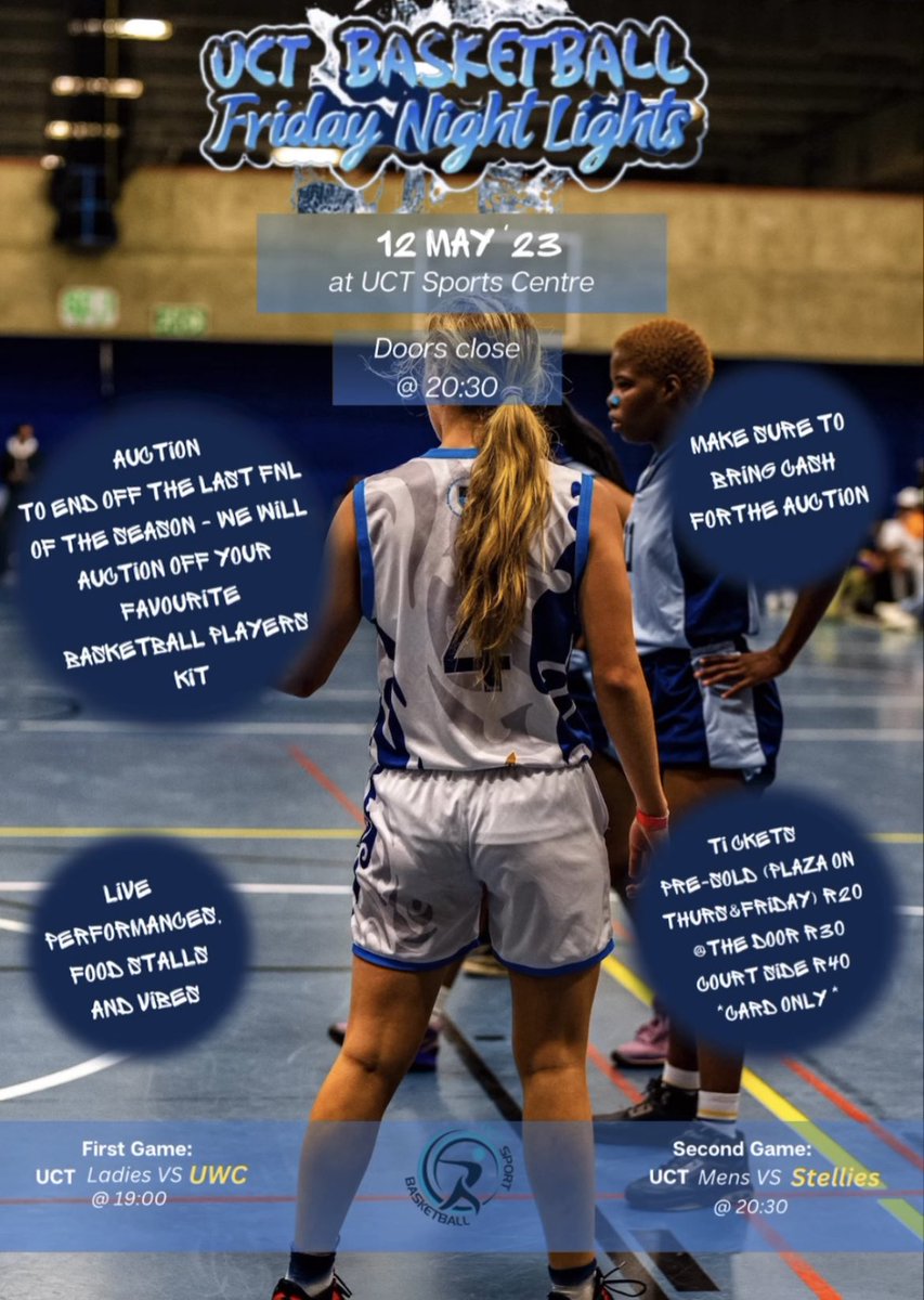 UCTBasketball's tweet photo. It’s the Season Finale of FNL folks! It’s your last chance of the semester to watch our ballers in action! Remember to catch the ticket sales from Wednesday-Friday at 12pm-2pm at Plaza Day! See you there!🫵🏾😤🔥 #FNL #uctbasketball https://t.co/wlMvez47f9