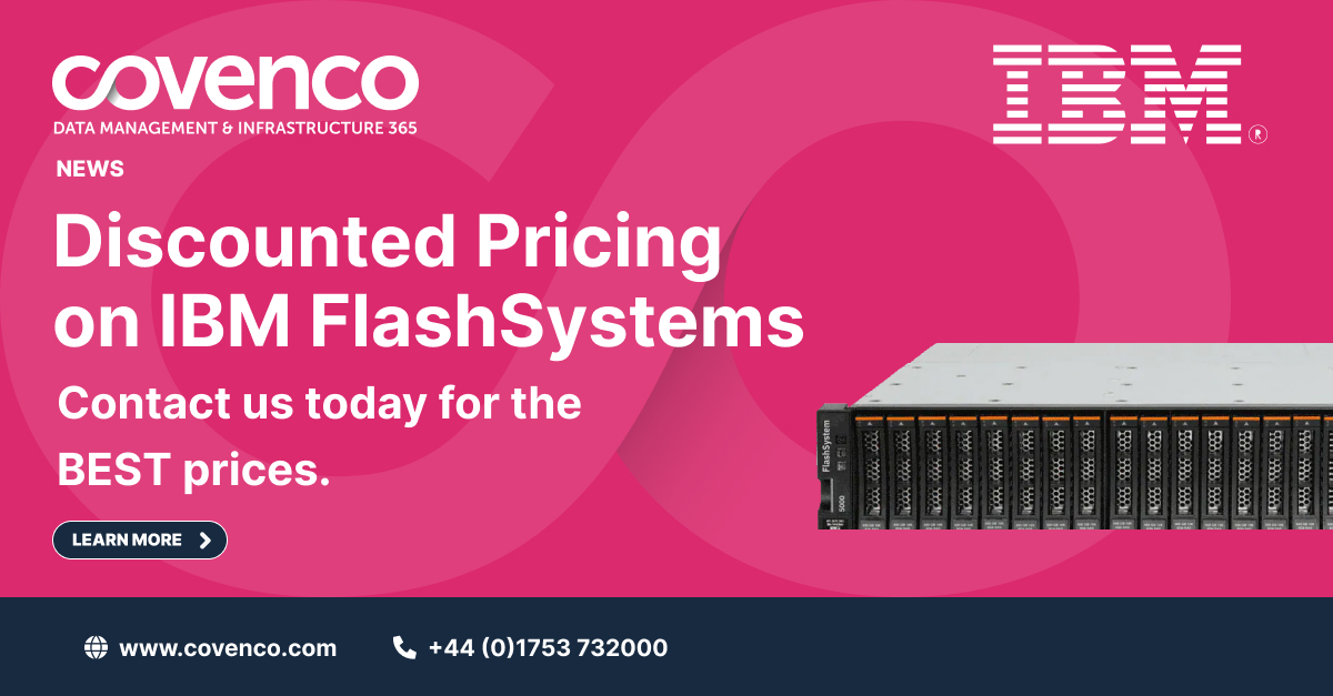 IBM is discounting list prices by 15% worldwide for #IBMStorage #FlashSystem 5/7, plus a 48-hour shipment on standard #AllFlash storage configurations. 

The new prices are effective 20 April 2023. 

For additional information and terms, contact the #Covenco sales team.