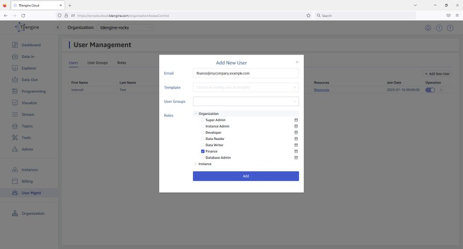 Eryue1993's tweet image. Invite collaborators and stakeholders to your organization with just an email address, even if they are not #TDengine Cloud users. Control their access to data with roles, user groups, and privilege templates in the full-featured TDengine Cloud user management system. #Database