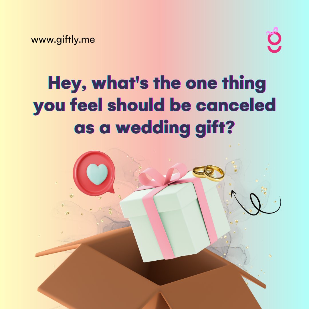 giftlydotme's tweet photo. Those gifts that make you cringe when you see or get them😑

Which ones do you feel should be cancelled totally as a wedding gift?

Let us know in the comments https://t.co/OzWAtbB5B4