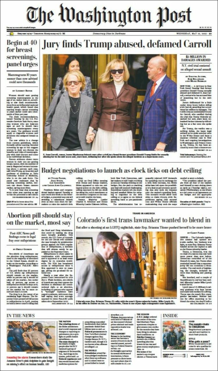 Front Page News on X: The Washington Post - 10/05/2023 - #papers