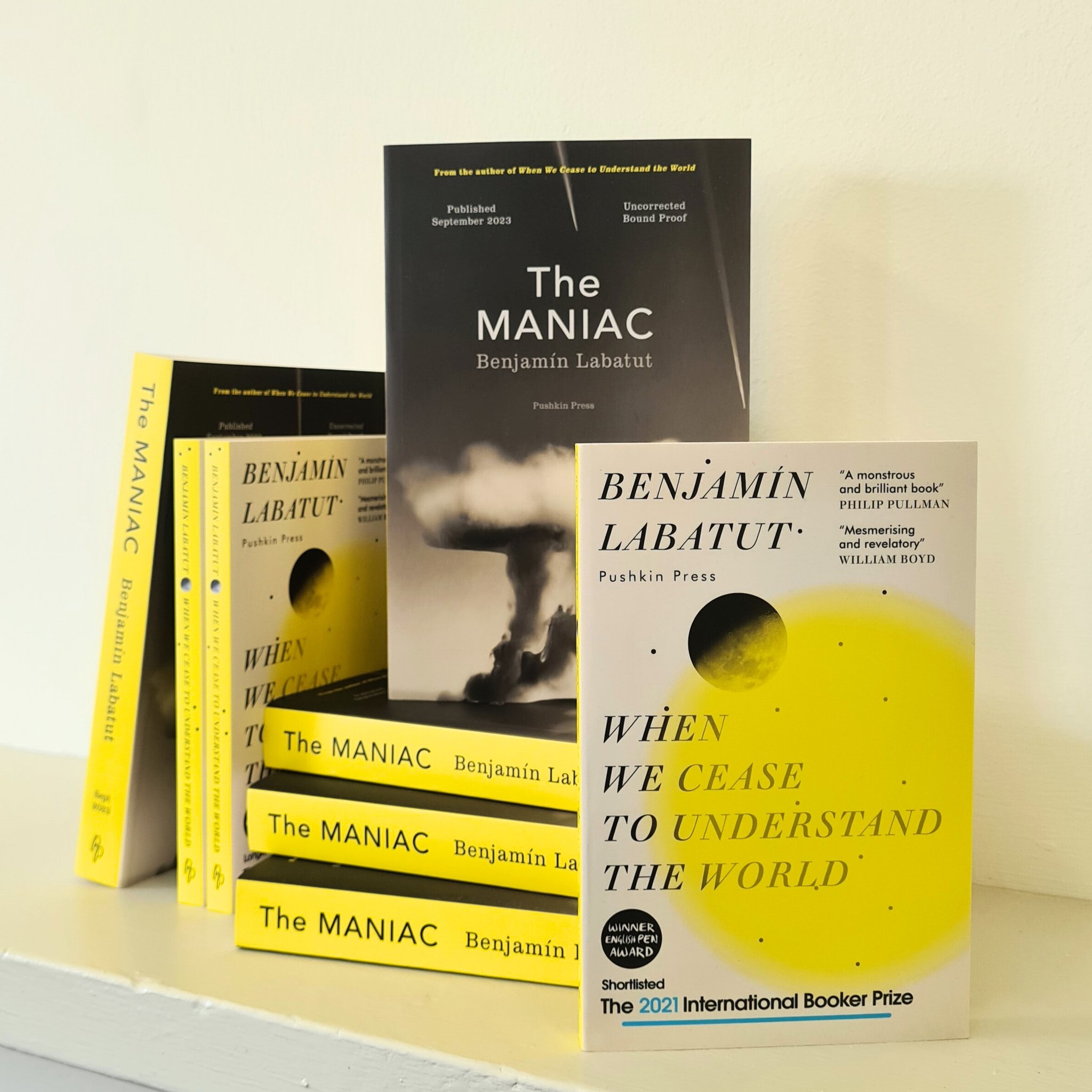 Pushkin Press on X: 🎉GIVEAWAY🎉 We're giving away an exclusive proof copy  of the hugely anticipated NEW book from Benjamín Labatut, The MANIAC. And  we're throwing in a copy of his last