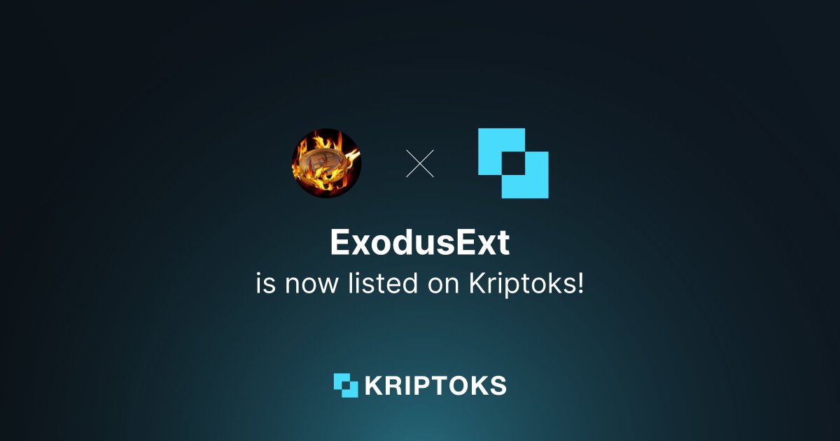 We have some thrilling news to share! 🔥

Please join us in welcoming <a href="/ExodusEXT/">ExodusEXT</a> to the Kriptoks.com! 💥

Stay up-to-date with the latest news 🔽
kriptoks.com/asset/exodusext