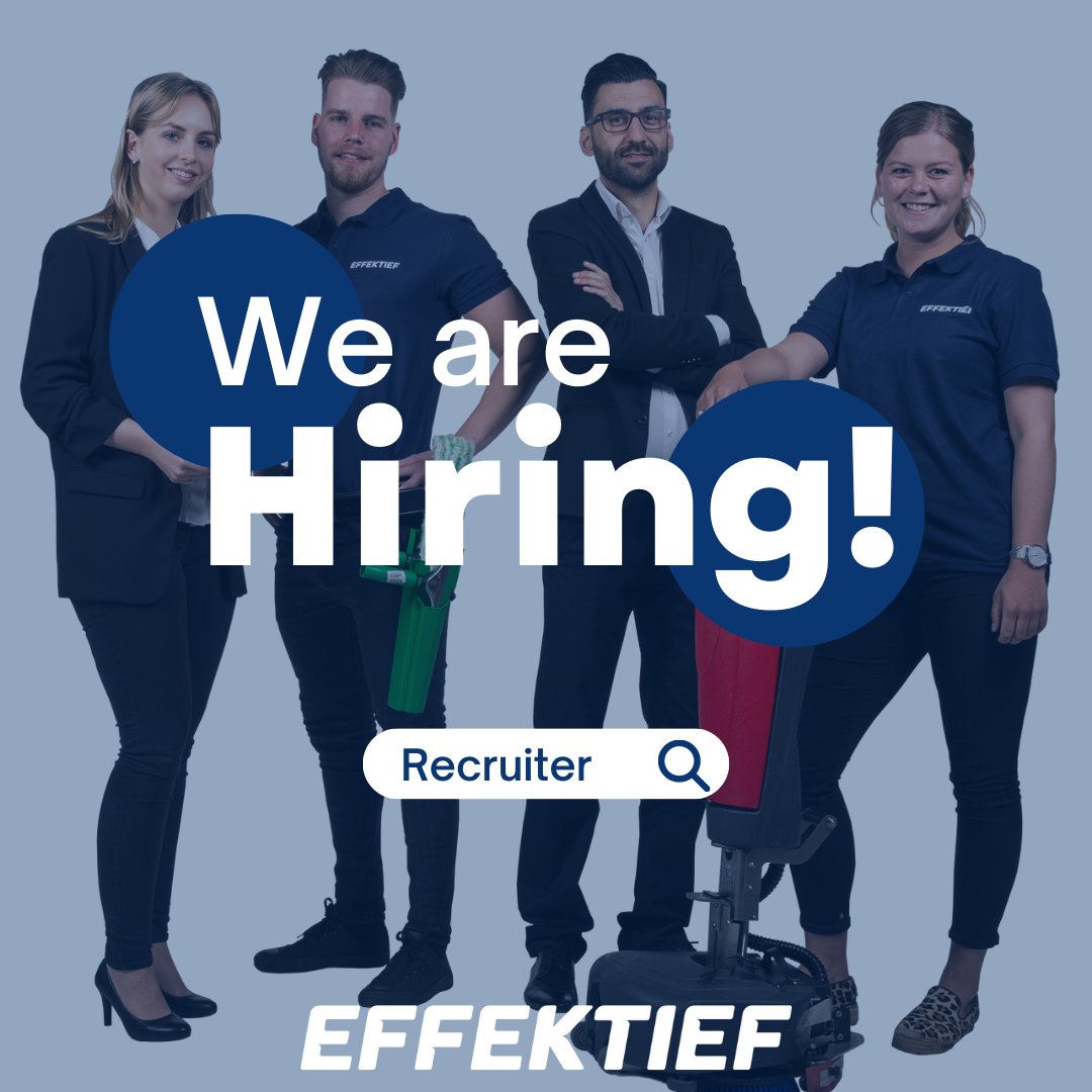 We are hiring a recruiter! Ben jij een enthousiaste matchmaker die de juiste kandidaat aan een functie weet te koppelen? Dan zijn wij op zoek naar jou! Klik hier voor meer info en online solliciteren: effektief.nl/werken-bij-eff…
#hiring #recruiter #effektief #schoonmaakbedrijf