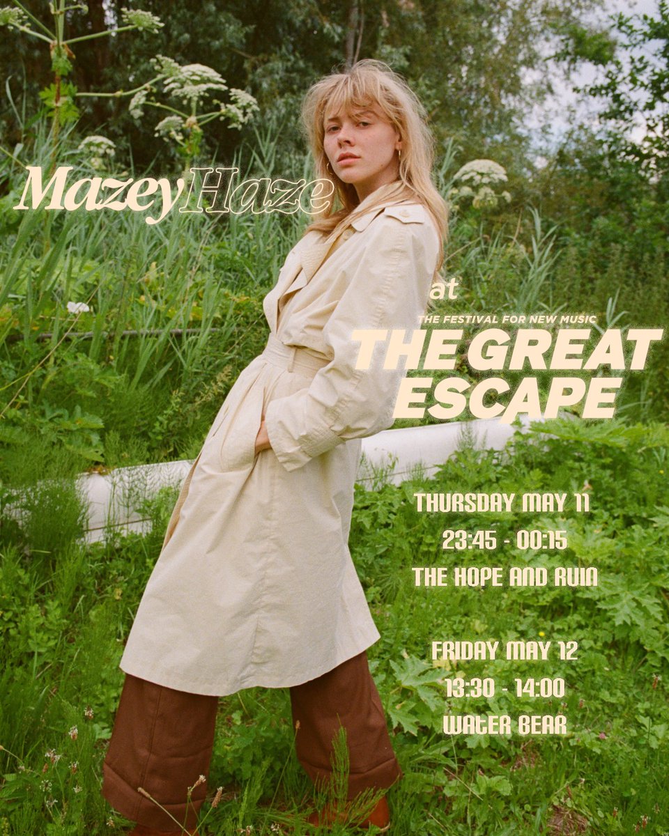Excited to announce I’ll be playing two shows at @thegreatescape in Brighton, UK tomorrow and friday! 🌊 @TicketmasterUK @NLmusicexport