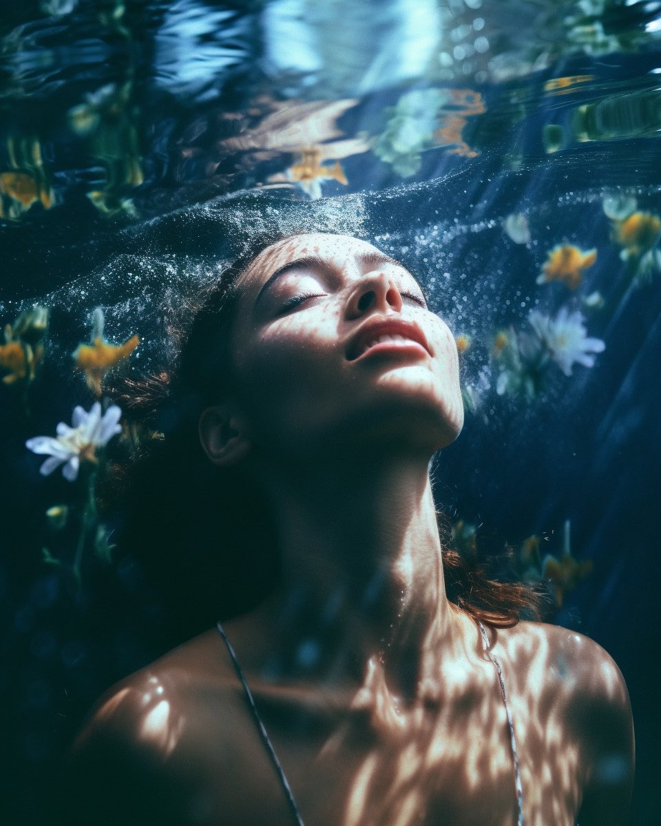 HyperRealFrames's tweet image. Witness the magic of AI: a beautiful young lady seamlessly dissolving in water. Prompt generation, where dreams merge into reality. 💧💆🏻‍♀️

#AI #DigitalArt #PromptGeneration #ArtificialCreativity #TechInnovation