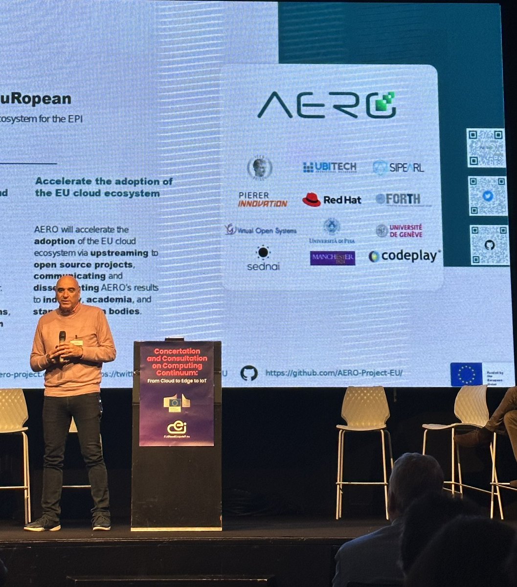 Our coordinator, @dpnevmati, has pitched our #AERO project at the #EUCEIevent in Brussels! Great opportunity to create synergies with @OpenCUBE_EU, @VitaminVProject, @RiserProject and other EU @Horizon funded projects! 🇪🇺🤝