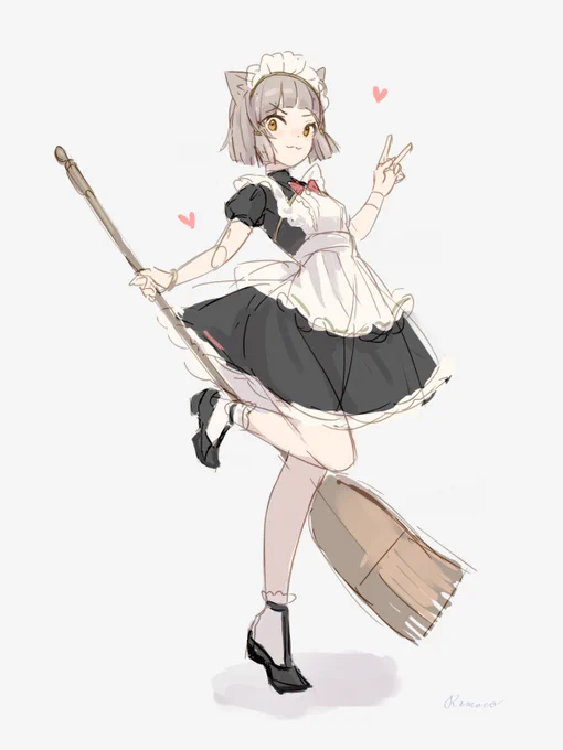 メイドの日なので取り急ぎのにゃっちゃんメイドrkgk #メイドの日 #ゼノブレイド2