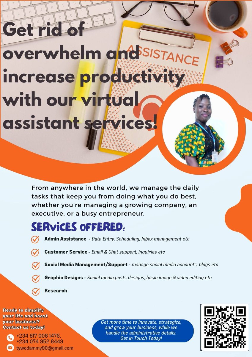 tysparkles90's tweet image. Your Go-to Virtual Assistant always at your Service, wherever you are in the world 🌍😊
#virtualassistant #remoteworking #admintasks #adminsupport #CustomerService #socialmediamanagement