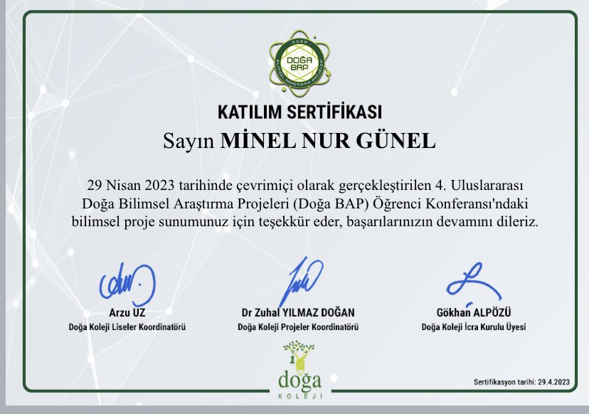 aytekltekin's tweet image. Coğrafya Alanında yapmış olduğu Projede Danışman Öğretmeni olarak Değerli öğrencim Minel Nur Güneli #dbap proje sunumda gösterdiği başarıdan dolayı tebrik ederim💐💐 👏👏@DogaOkullari @Azrafraarzu1 @osmann_nuri @dilekztemelerka @CevizlibagDoga #dogadacoğrafya #dogabap