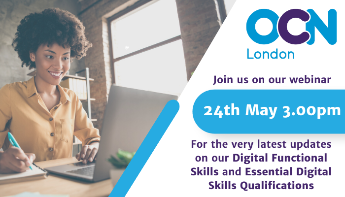 OCNLondon's tweet photo. Join us on our free webinar at 3pm on 24th May where we will be sharing updates on the new Digital Functional Skills qualifications and our Essential Digital Skills qualifications.
Don't miss out, book your place here https://t.co/YvC6hgSYE1
#digitalfunctionalskills https://t.co/Kcvy0YdDBo
