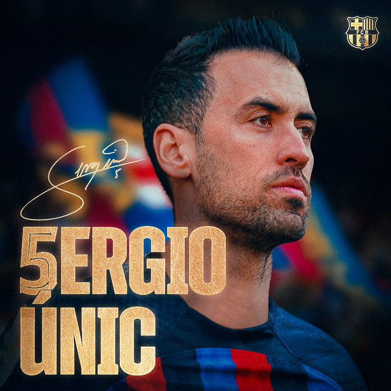 FCBarcelona_cat's tweet photo. 1️⃣5️⃣ anys al primer equip
🙌 718 partits
⚽ 19 gols
🫶🏽 Una infinitat de records
#5ergioUnic