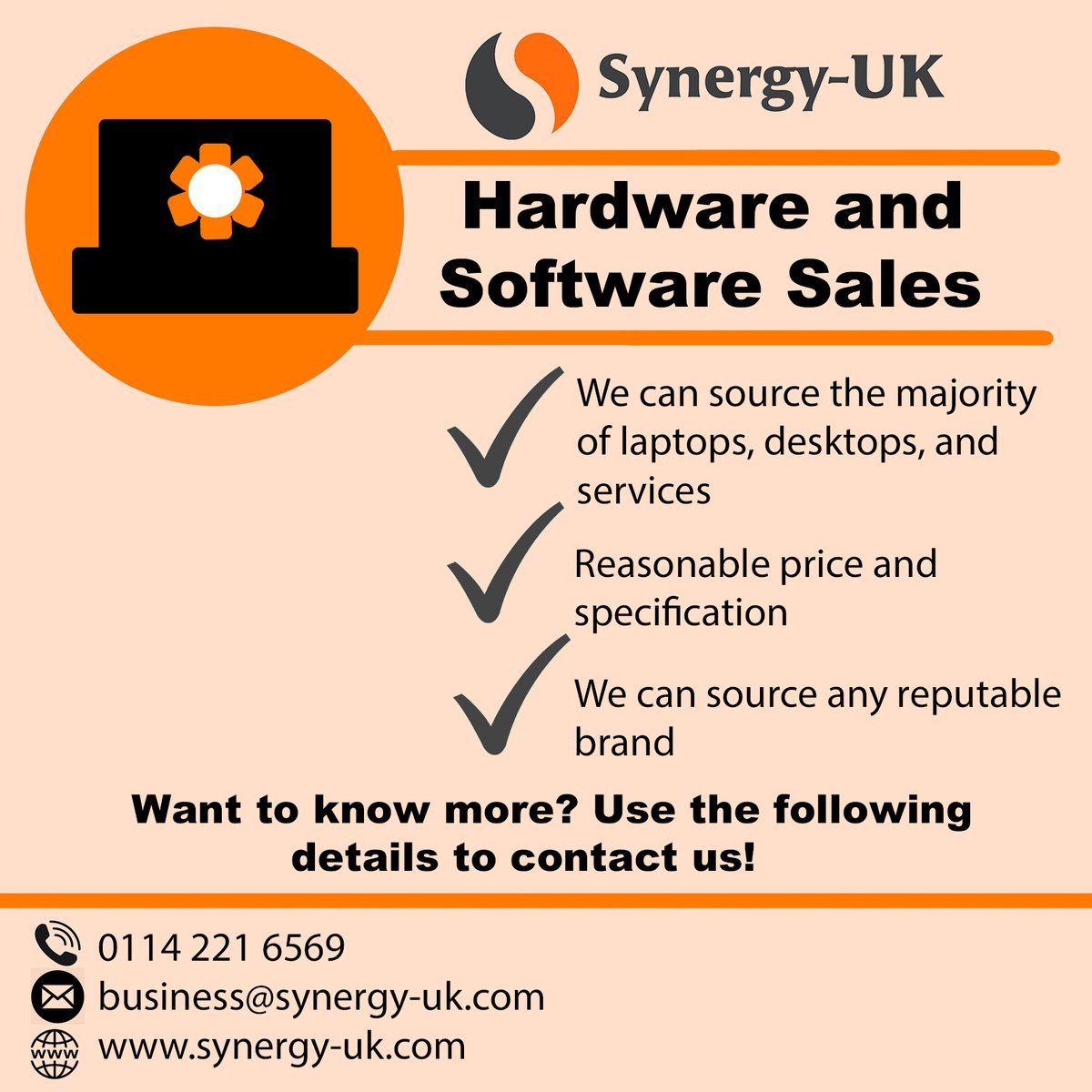Here at Synergy, we have the capability of selling hardware and software.

 Contact us for more information!  
📲0114 221 6569  
📧 business@synergy-uk.com 
👩🏻‍💻synergy-uk.com 

#business #sheffield #hardware #Software #cybersecurity #Sales #Microsoft #adobe #it
