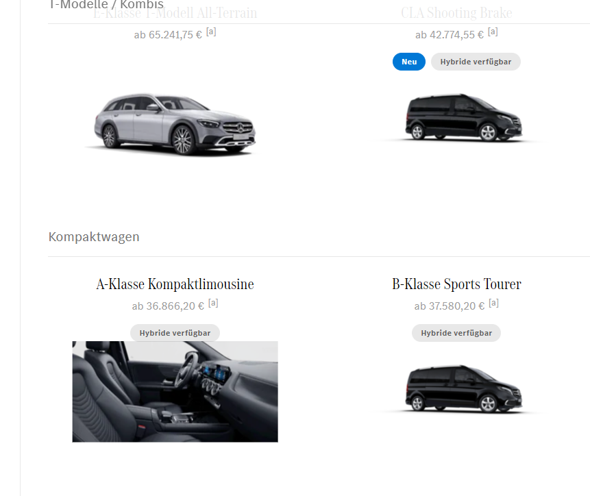 SalzSmp's tweet photo. @MercedesBenz_DE  Ich habe ein Problem mit dem Konfigurator gefunden, Bei einigen Modellen wird aus irgendwelchen gründe die V-Klasse angezeigt. https://t.co/IFIONOlG9Z