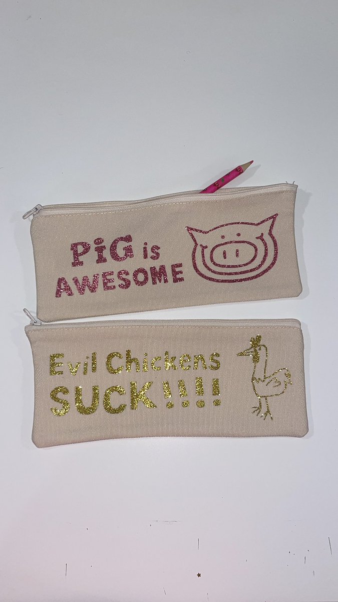 Ooh look, glittery piggy pencil cases. Now available in Pig’s shop for a pocket money pleasing £5. diaryofpig.com