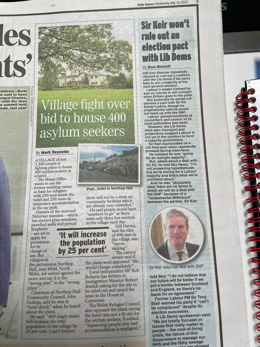 Article in todays @Daily_Express about our fight in Northop Hall Village. We are getting so much National coverage now. This is fantastic. We will also be on a few national radio stations later. Will post once they have gone live. #WrongPlanWrongPlace