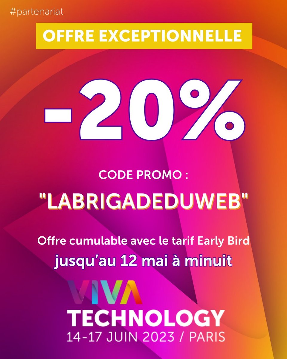 loutro1990's tweet image. 📢#OyezOyez📢
#LeBonPlanDuJour : Vous pouvez acheter votre pass #VivaTech avec 1 réduction de 20% supplémentaires sur le tarif Early Bird (si si si)

👉🏼Utilisez le code 🔥LABRIGADEDUWEB🔥
en cliquant ici ⤵
vivatechnology.com/get-your-pass?…
🤗Dépêchez vous !!! c'est jusqu'au 12 Mai minuit