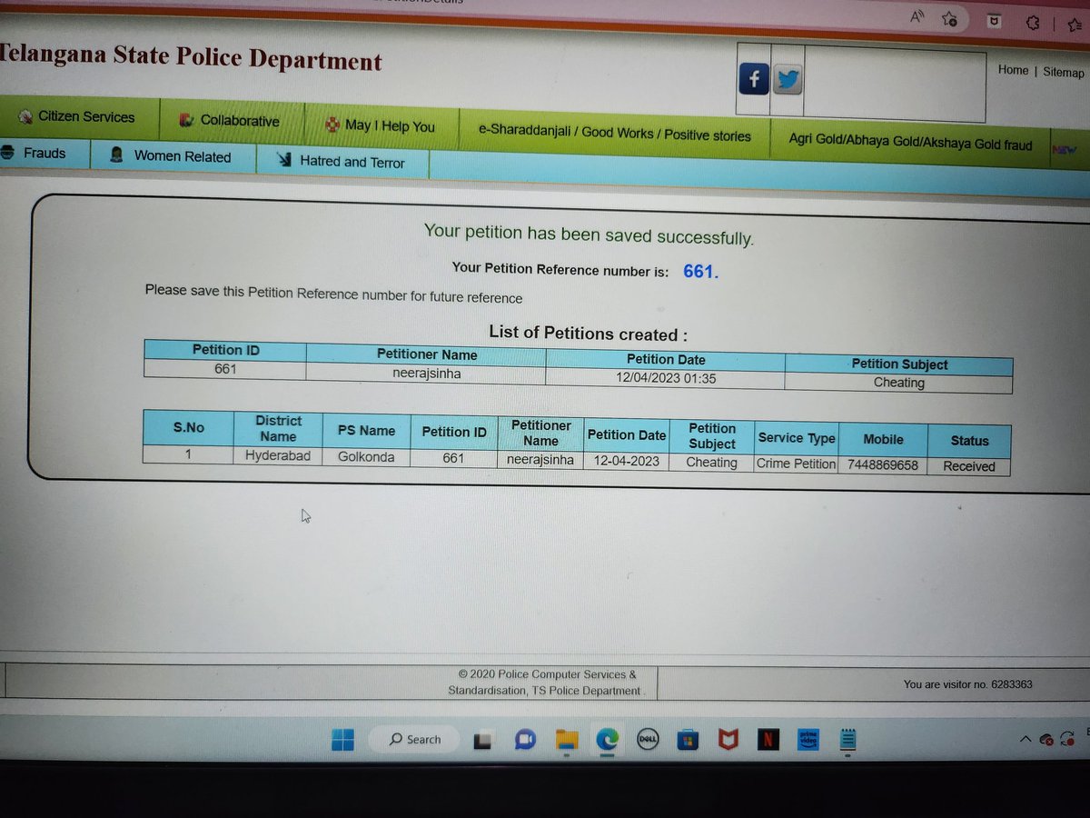 SinhaNeerajsinh's tweet photo. @hydcitypolice please can you look into the issue.  I have got call recordings, watsapp chat,  bank statements as proof. The person works as sales agent in Aditri Housing pvt Ltd. All the information about person is shared as part of petition raised. https://t.co/3bKOdLXfoa