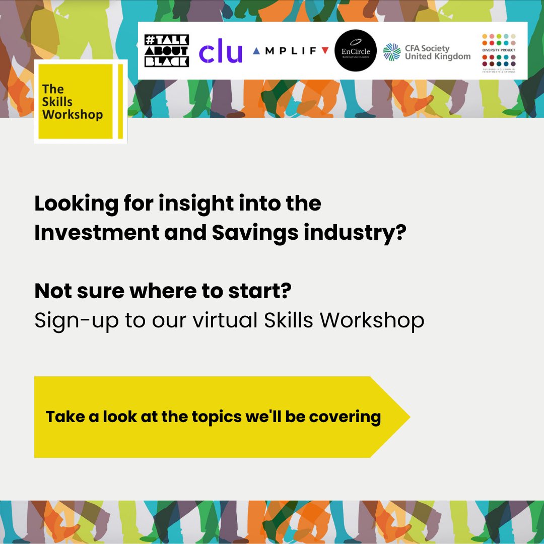 Interested in a career in investment and savings but not sure how to apply or what knowledge is needed?

Our free, virtual workshops across June–October 2023 will help you build your awareness of the investment industry. Register here: buff.ly/3LQjcgq @DiversityProj