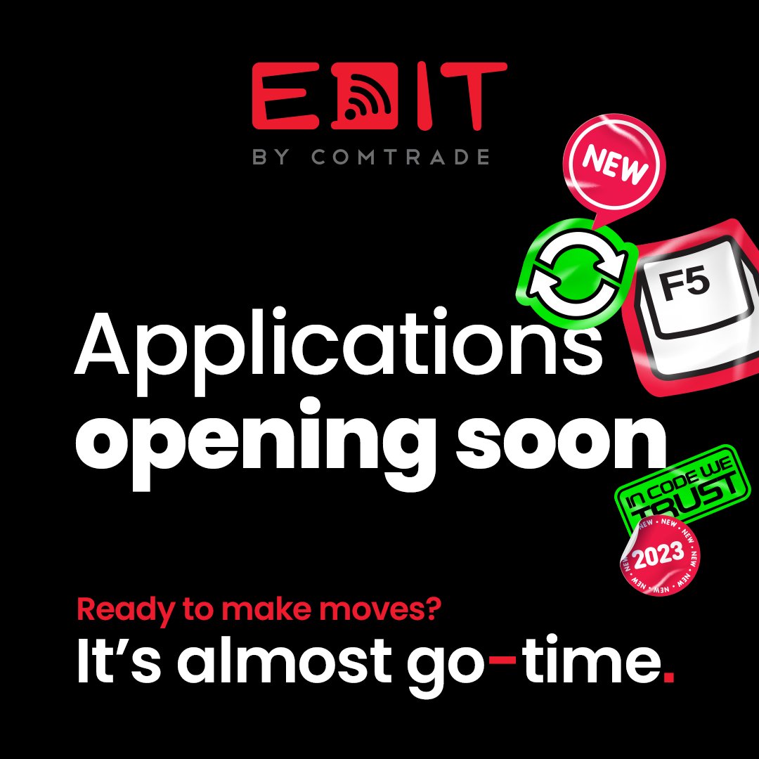 ctedit's tweet photo. Want to learn IT skills like a pro? 😎

Take your game up a notch &amp; apply to EDIT 2023 when our applications open 💪

Stay tuned ⏳

#EDIT2023 #ITskills #ITSummerSchool #Applications https://t.co/3sX3efpx7Z