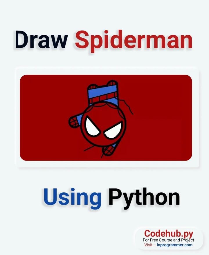 Pythonhub777's tweet image. Draw Spiderman using python.@Pythonhub777 

.
.
.

. 

.
.
.
.
.
.
.
#developer #development #coder #coding #computer #internet #java #javascript #python #html #webdevelopment #website #programming #programmer #linux #windows #google #microsoft #learn #free #computerscience #jobs