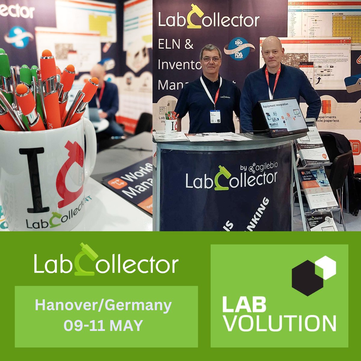 agilebio's tweet image. Day 2 at LABVOLUTION! 

We are ready to meet with you and talk about LabCollector! Come see our experts at booth B47. Our software can help you simplify lab management and save time.

#LabVolution #LabCollector #Innovation #Automation #LIMS