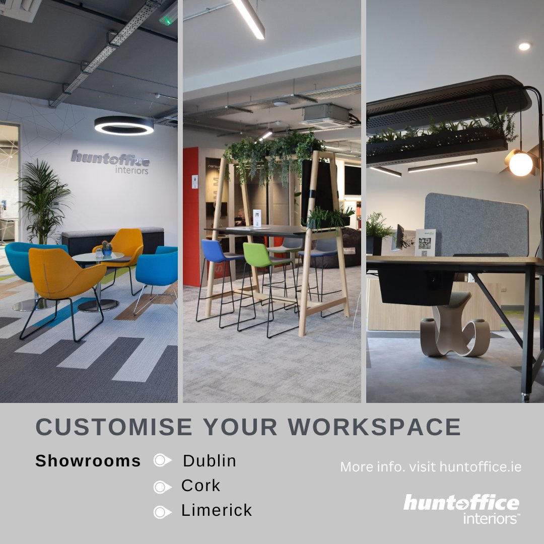 Need Inspiration to customise your Workspace ?  Visit our interior showrooms in Dublin, Cork or Limerick.

#officeinteriordesign #officefitout #fitoutsolutions #workspace #officefurniture #workspacedesign #partitions #softseating #meetingpods #showroom
bit.ly/3jQW47A