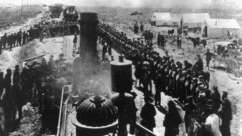 Today in History: "golden spike" joins transcontinental railroad at Promontory Summit, Utah Territory, 1869 #otd #tih go.loc.gov/w4fx50NNYRm