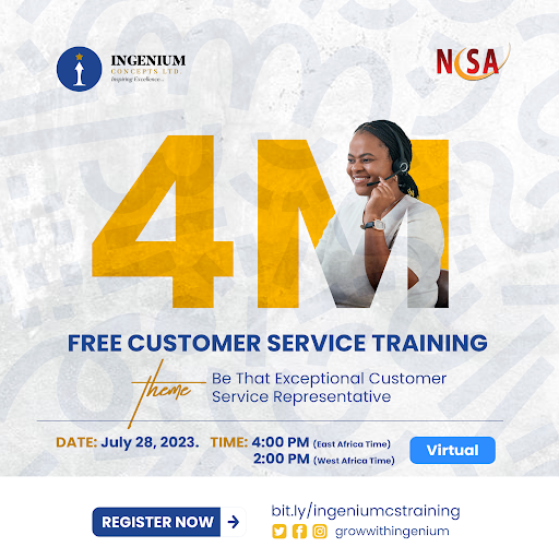 growithingenium's tweet photo. Elevate your customer service skills for FREE with Ingenium's training program. Everyone deserves access to top-notch customer service training. Don't miss this opportunity!
Register now: https://t.co/XyX0e4RfAC
#CrownYourCustomer #CustomerServiceTraining #Ingeniumcst https://t.co/oLIleU3OlN