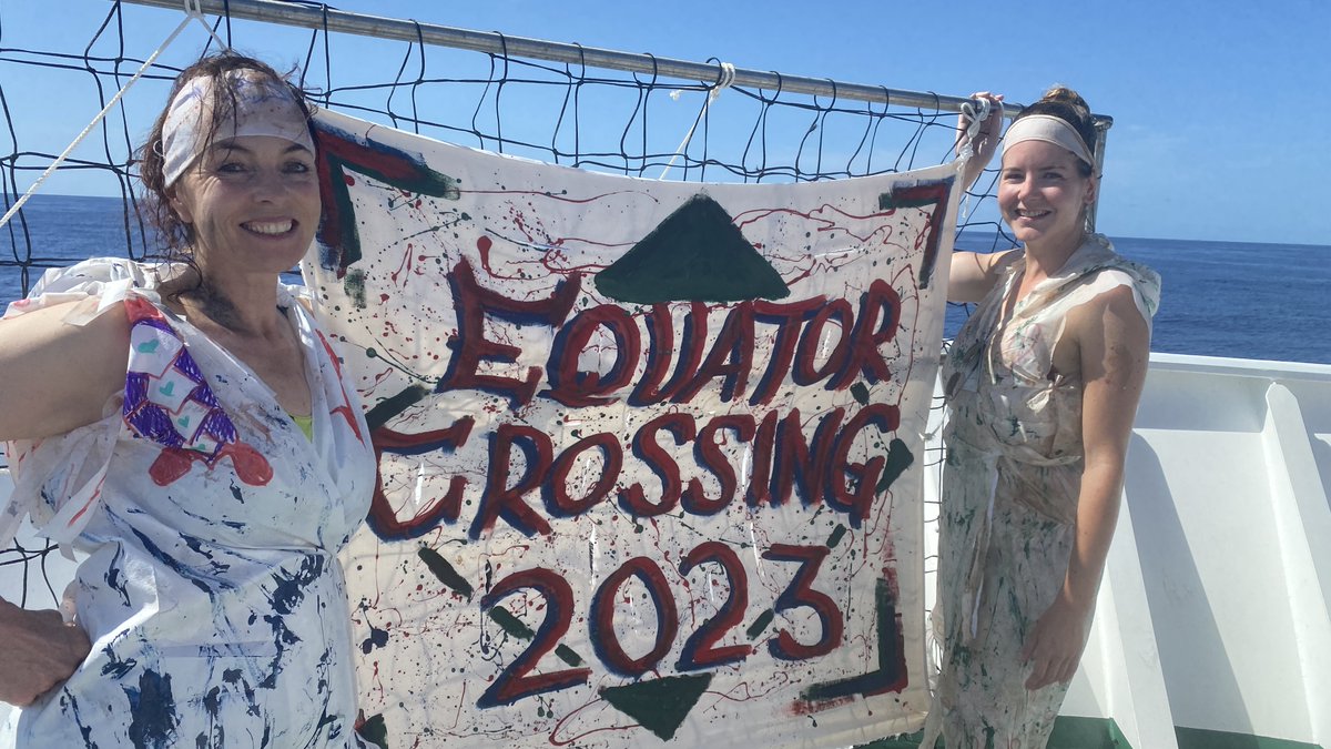 OceanwideExp's tweet photo. A longstanding favorite of our sailing year is the #equatorcrossing ceremony. Even Neptune, his beautiful wife, and a few dolphins showed up to bless our crossing!
๐ธ by Elizabeth Robinson, Sara Jenner and Meike Sjoer https://t.co/2BB0HgmQwX