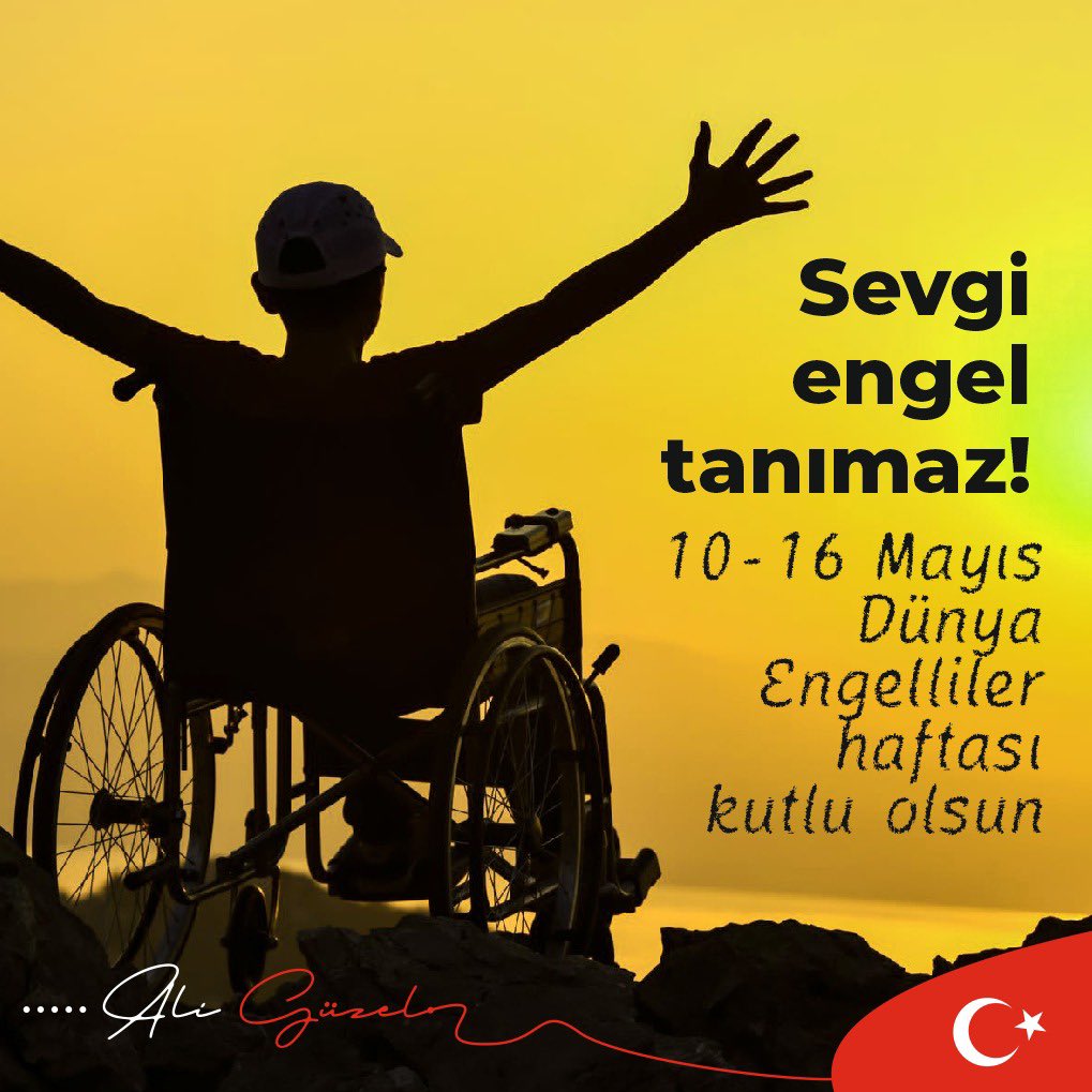 “Sevginin aşamayacağı hiçbir engel yoktur.
Hep birlikte engelsiz bir yaşam sürmek dileğiyle.”

#EngellilerHaftası
#EngelsizYaşam