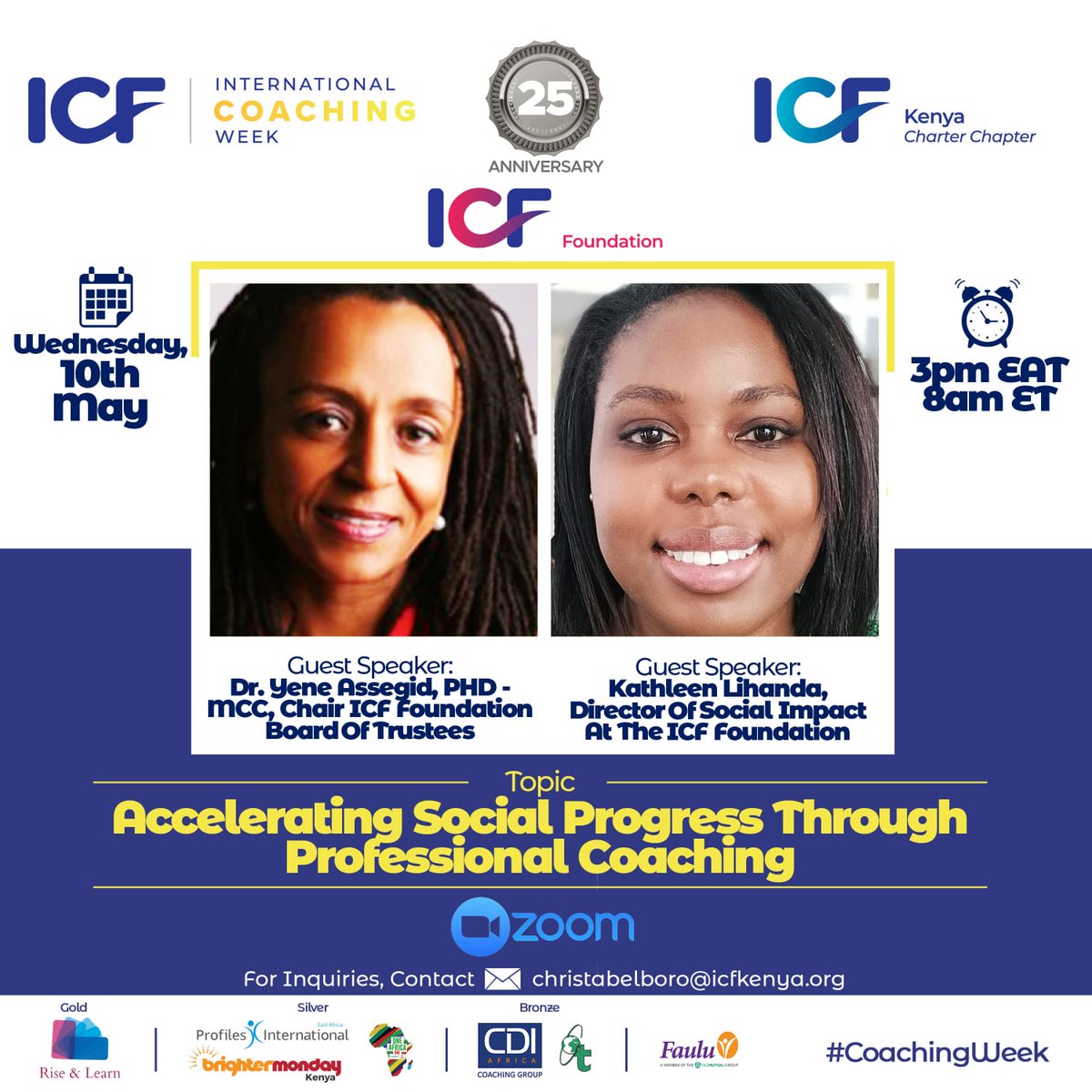 ICWKenyaChapter's tweet photo. About to go live at 3pm EAT with Dr. @yeneassegid and @KlateMCI to find out how coaching can be used to accelerate social progress. Join us on Zoom link below
https://t.co/USPYrEdM6M
#icw2023 #exploreyourpotential @icfkenya https://t.co/UGbMEAyRp7