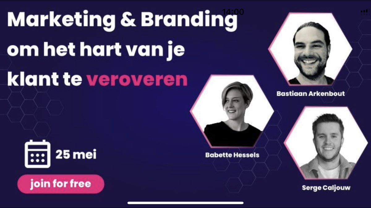 Begin direct met werken aan een sterk merk, je marketing en maak de volgende stap met je bedrijf.

Keynotes/workshops/begeleiding worden op deze dag verzorgd door:

Schrijf je in via deze link lnkd.in/epRY3Nkv