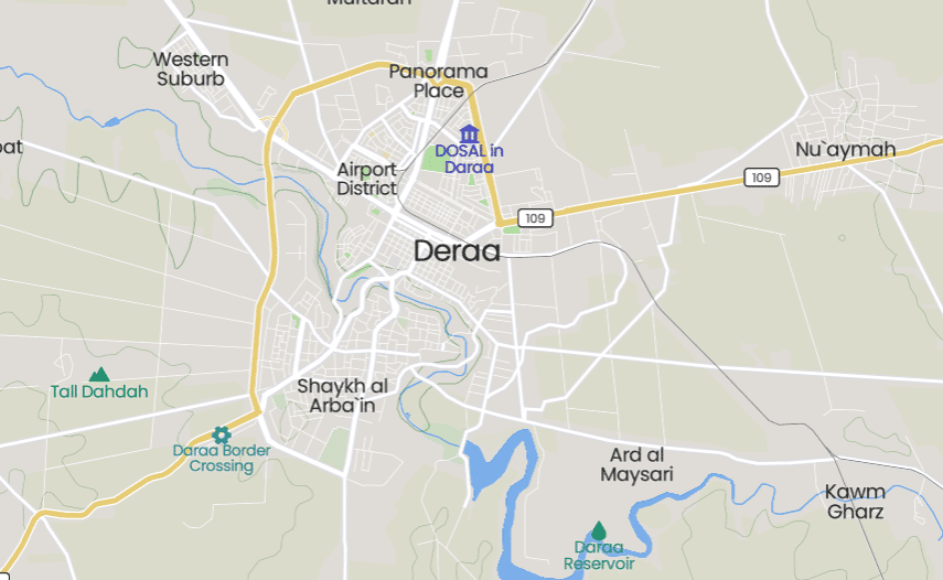 TracTerrorism's tweet image. Suspected #IslamicState (#ISIS) Targeted Assassination of a #DrugDealer  on the Bridge of Tariq al-Saad Neighborhood in Dara’a al-Balad, #Syria 

Read more: trackingterrorism.org/chatter/suspec…