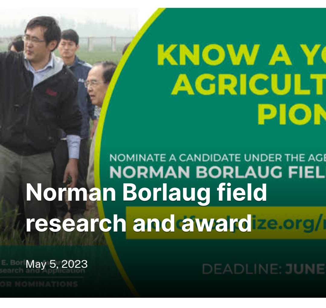 Norman Borlaug field research and award

Read more here 👇🏾 farmingfarmersfarms.com/2023/05/05/nor…

#Agriculture #Environment #Entrepreneur #Technology #Farming #Farmers #AgriBusiness #NaijaFarmers #Nigeria #Farms #FarmingBusiness #Research #News #Newspaper #FFF #FoodSystems #FoodSecurity #Award