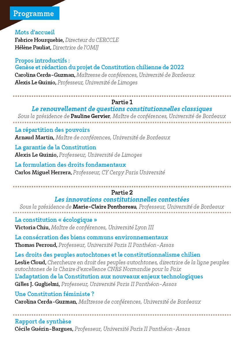 📷 SAVE THE DATE
C'est avec plaisir que NOUS PARTAGEONS la publication de <a href="/caro_in_red/">Carolina Cerda-Guzman</a> pour la journée d'étude à Bordeaux sur "Le rejet du projet de Constitution chilienne de 2022 : une Constitution trop "avant-gardiste"?".
@cerccle 
#droit #Constitucion